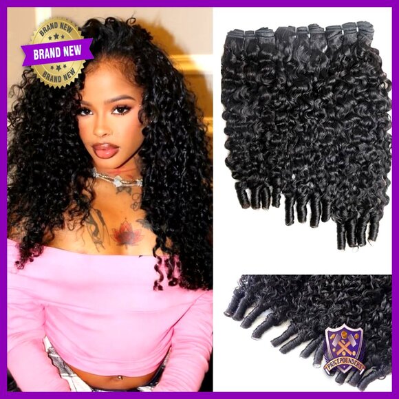 18-22 Inch Brazilian Virgin Hair Extensions Water Wave 3c4a Curly Bundles main image 5